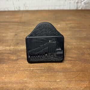 Antique Folk Art Carved Faux Coal Paperweight